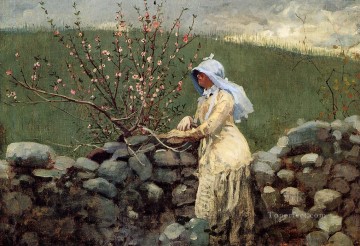 ウィンスロー・ホーマー Painting - Peach Blossoms2 リアリズム画家 ウィンスロー・ホーマー